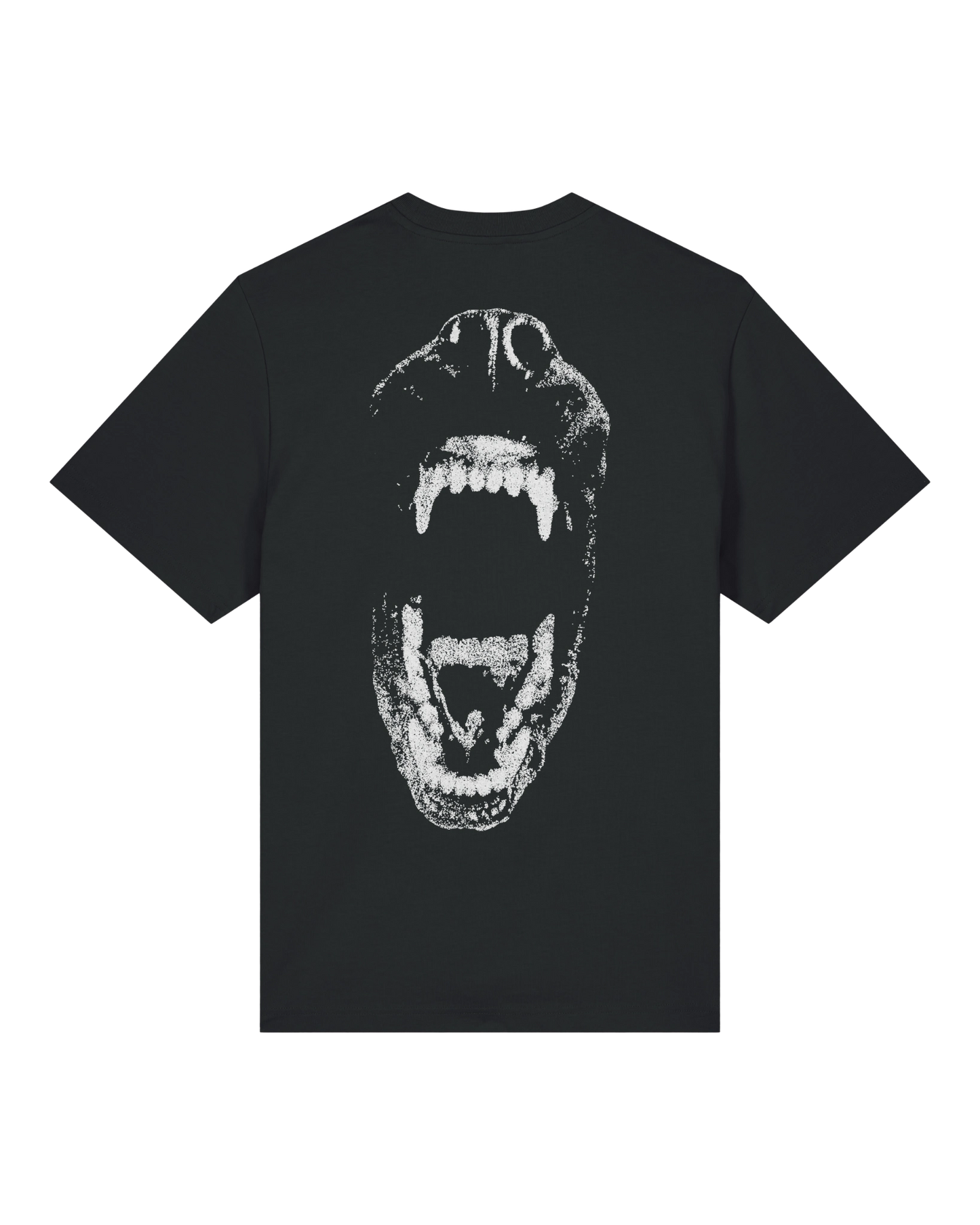 Black speak your mind tee flat lay, back view