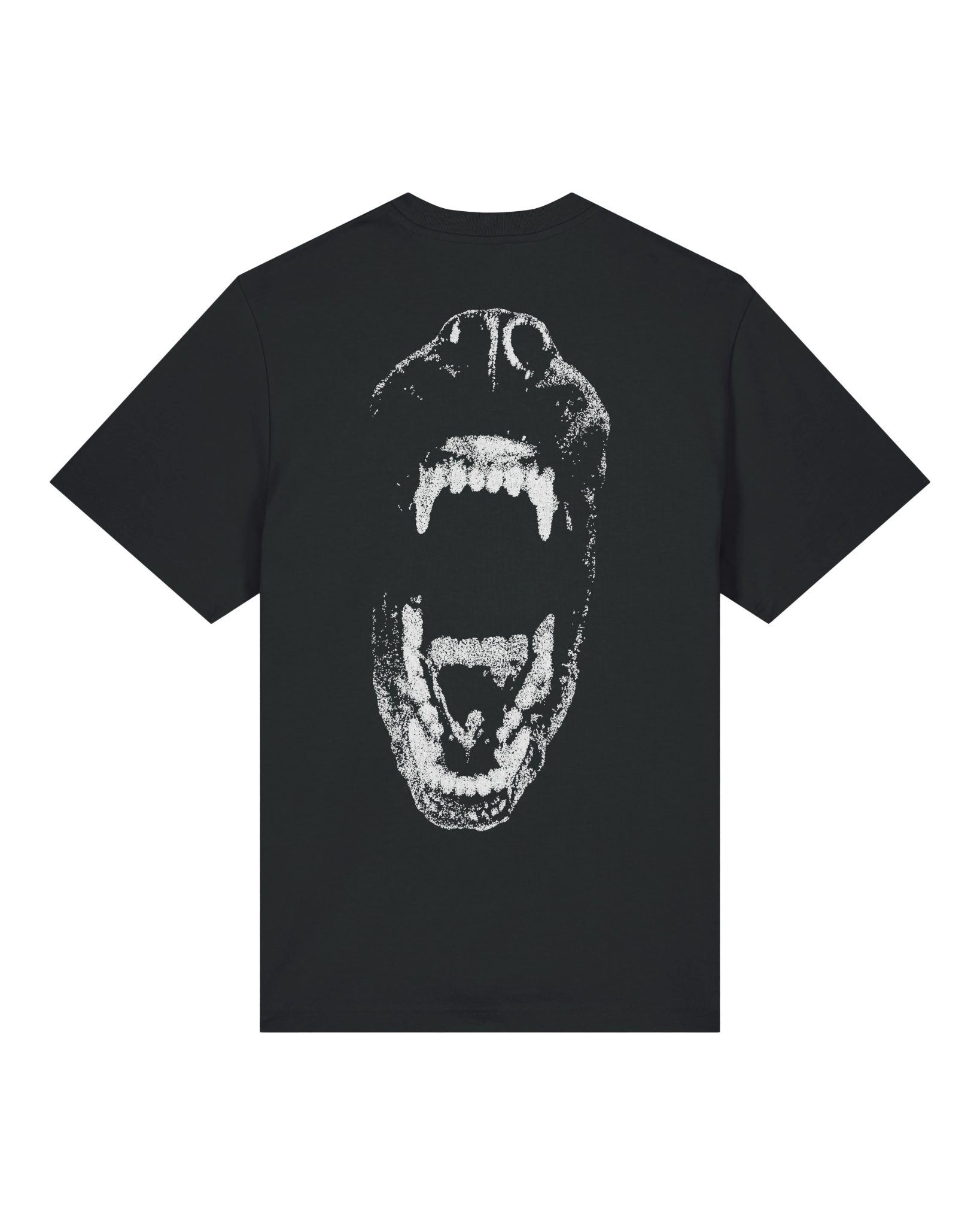 Black speak your mind tee flat lay, back view
