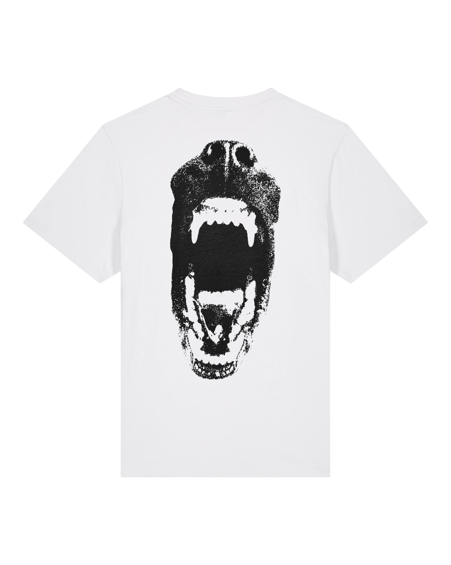 White speak your mind tee flat lay, back view