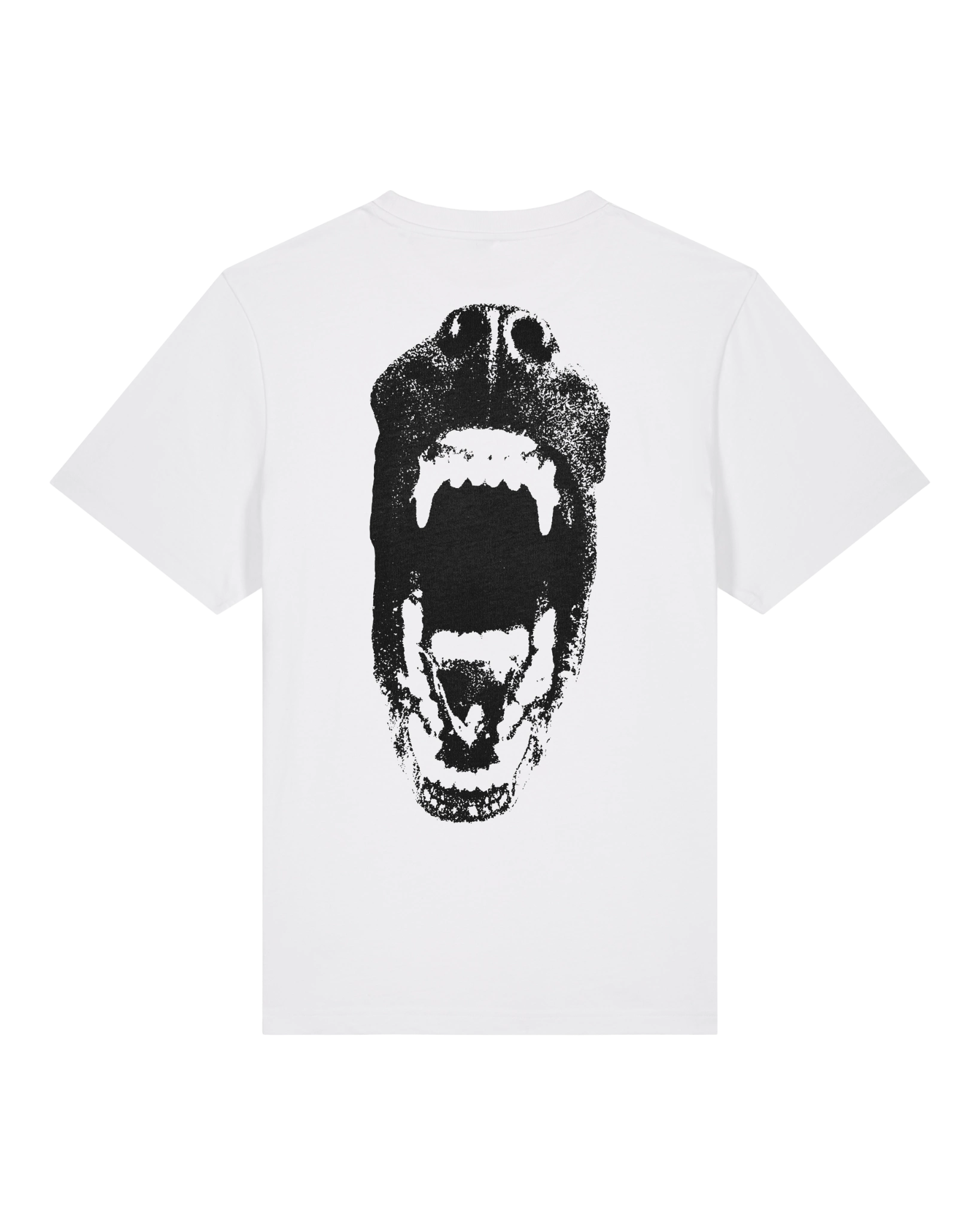 White speak your mind tee flat lay, back view