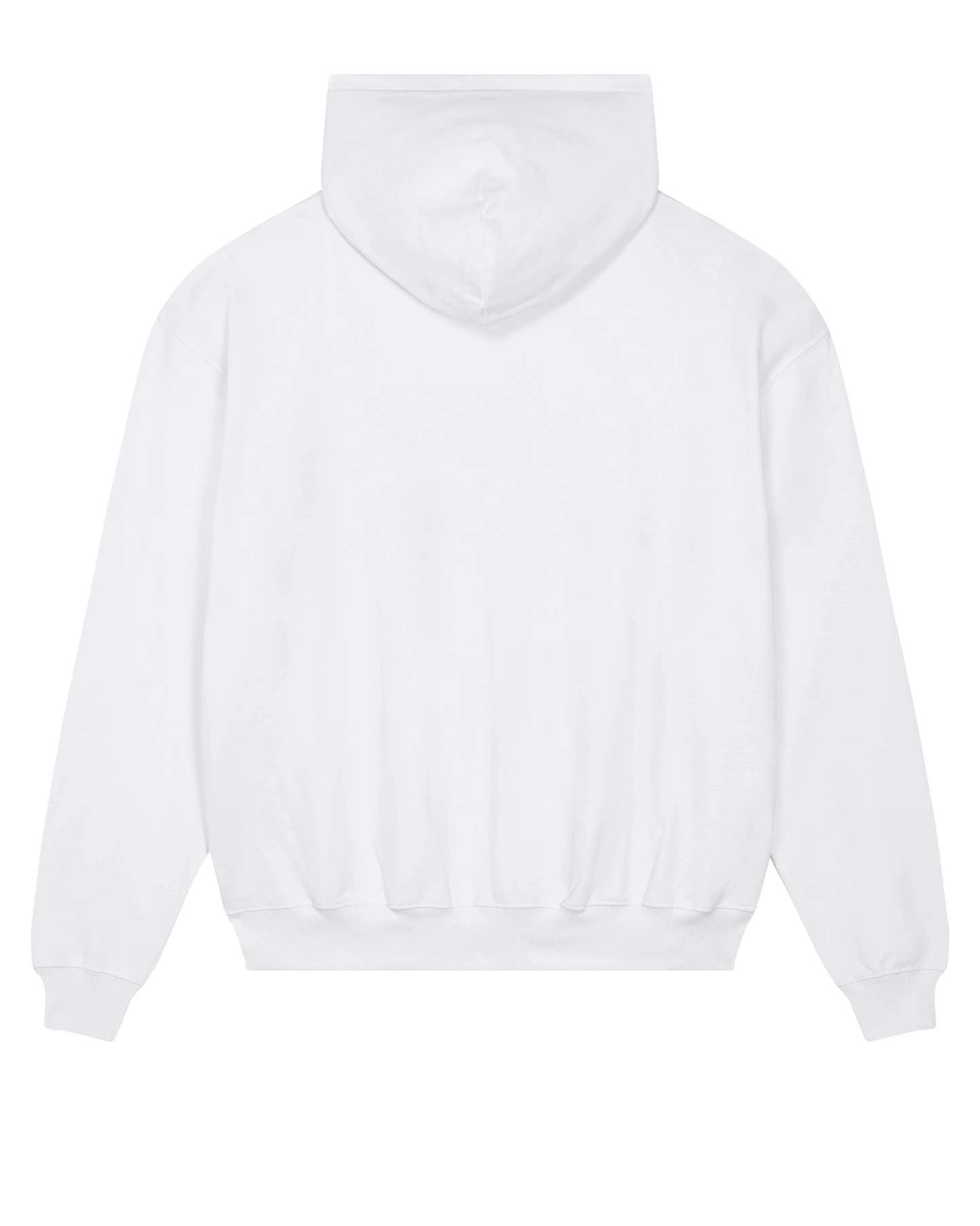 White twin tiger hoodie flat lay, back view