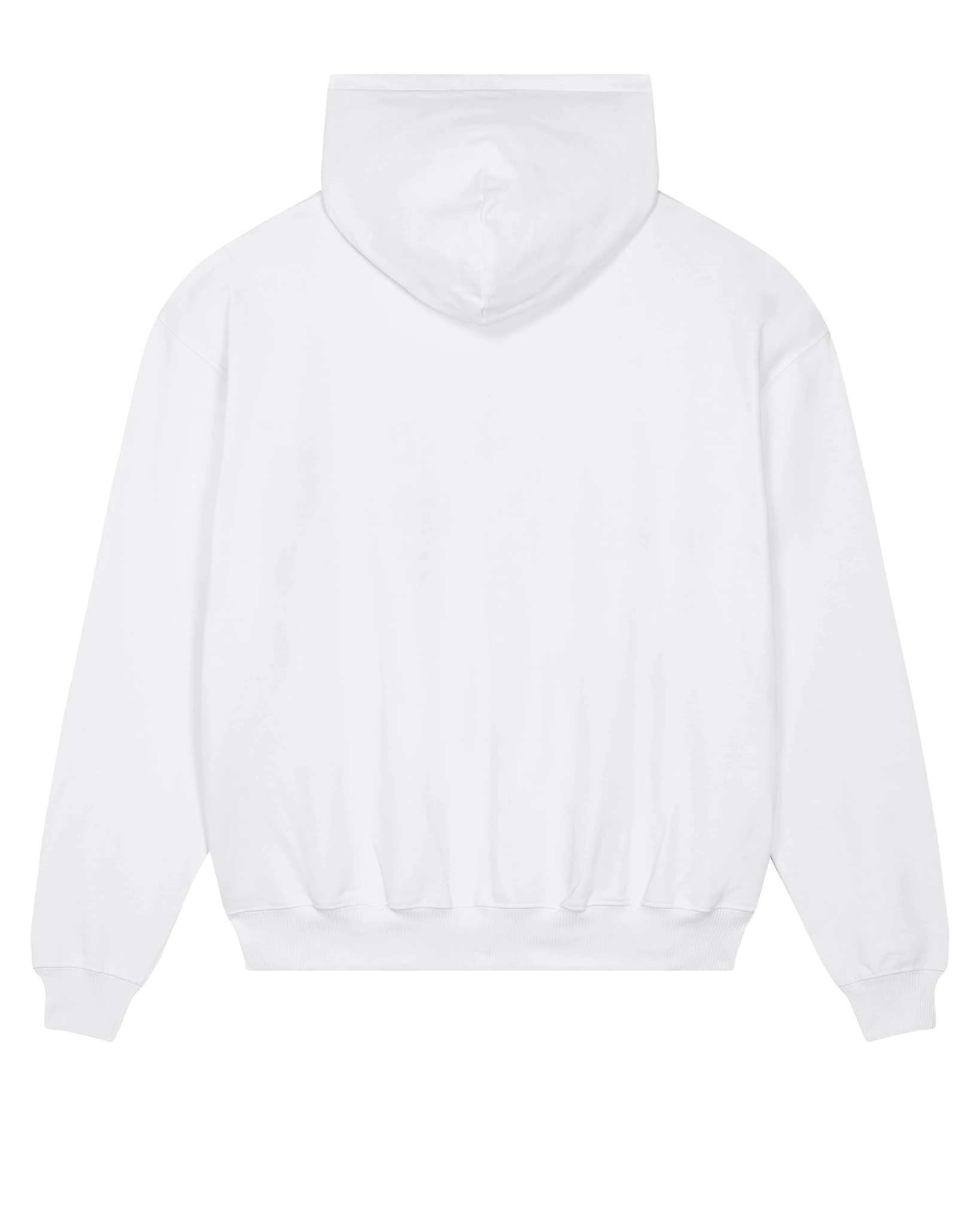 White twin tiger hoodie flat lay, back view