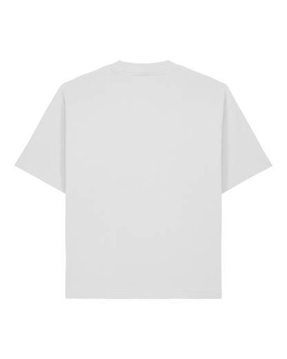 White twin tiger tee flat lay, back view